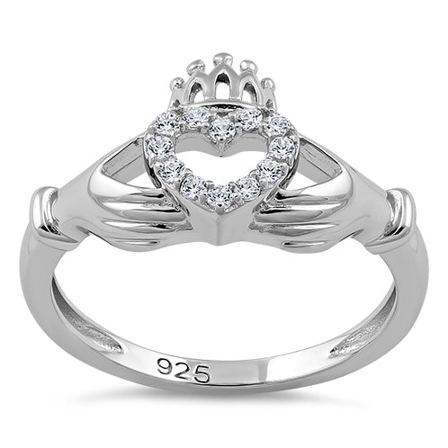 sterling silver claddagh cz ring sterling silver claddagh cz ring