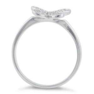 sterling silver clear butterfly cz ring