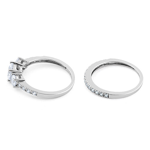sterling silver clear engagement set ring sterling silver clear engagement set ring