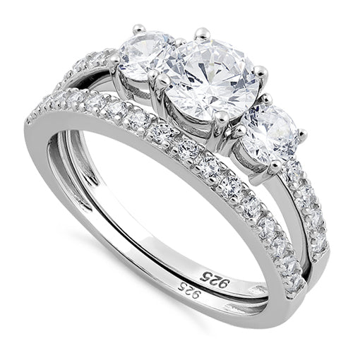 sterling silver clear engagement set ring sterling silver clear engagement set ring