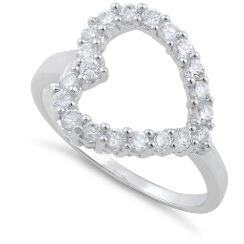 sterling silver clear heart cut cz ring sterling silver clear heart cut cz ring