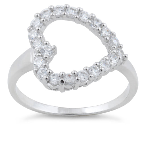 sterling silver clear heart cut cz ring sterling silver clear heart cut cz ring