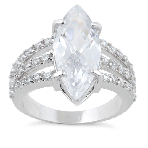 sterling silver clear marquise cz ring sterling silver clear marquise cz ring