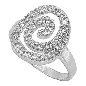 sterling silver clear swirl cz ring