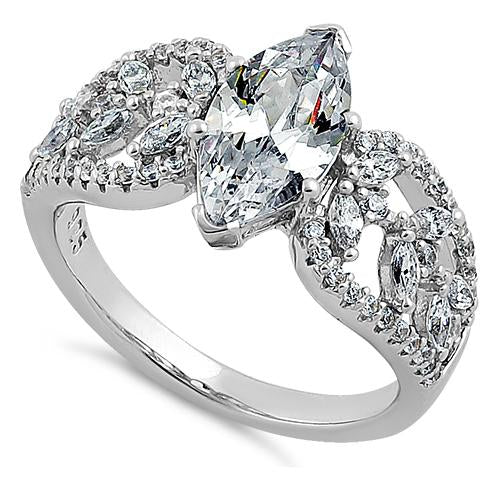 sterling silver decorative marquise cut clear cz engagement ring sterling silver decorative marquise cut clear cz engagement ring