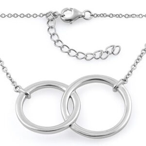 sterling silver double circle necklace
