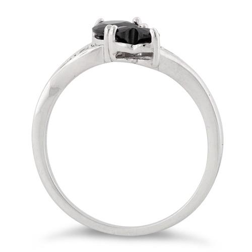 sterling silver double heart black cz ring sterling silver double heart black cz ring