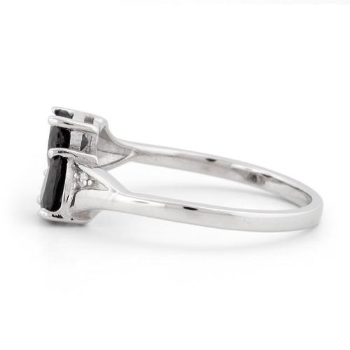 sterling silver double heart black cz ring sterling silver double heart black cz ring