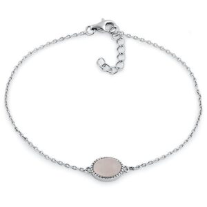 sterling silver dusty pink oval bracelet