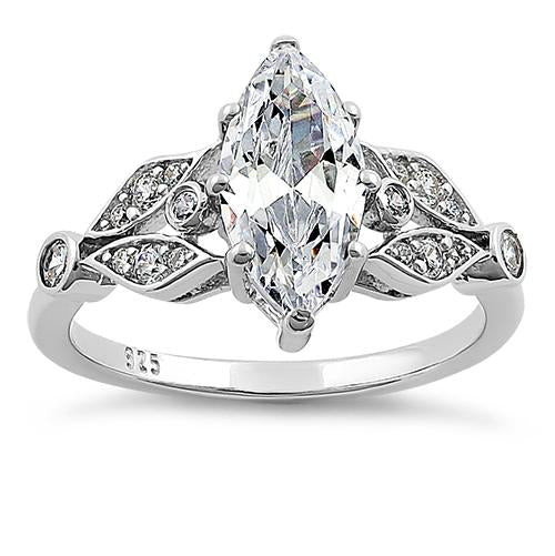 sterling silver elegant marquise cut clear cz engagement ring sterling silver elegant marquise cut clear cz engagement ring