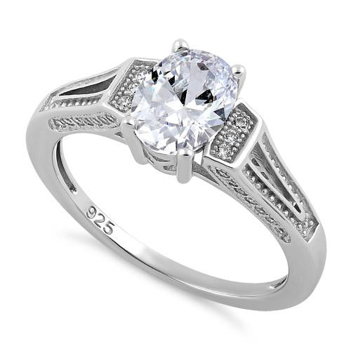 sterling silver elegant oval clear cz ring sterling silver elegant oval clear cz ring
