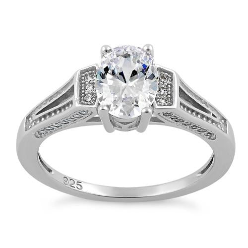 sterling silver elegant oval clear cz ring sterling silver elegant oval clear cz ring