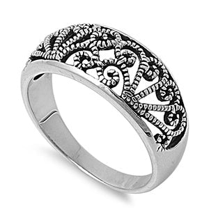 sterling silver filigree rope swirl ring