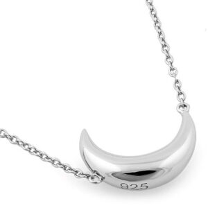 sterling silver half moon necklace