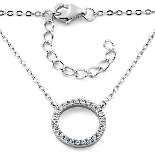 sterling silver halo cz necklace sterling silver halo cz necklace