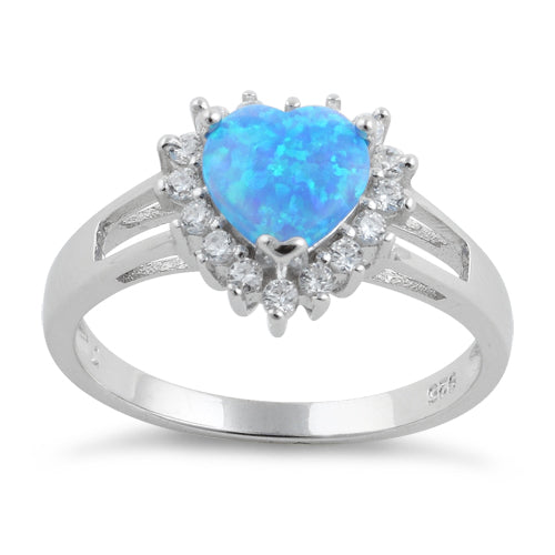 sterling silver heart blue lab opal cz ring sterling silver heart blue lab opal cz ring