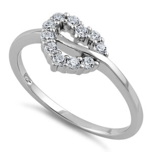 sterling silver heart cz ring