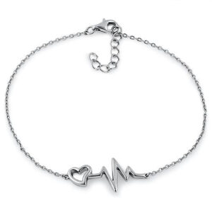 sterling silver heartbeat bracelet