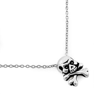sterling silver jolly roger skull necklace