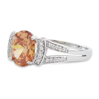 sterling silver oval orange cz ring sterling silver oval orange cz ring