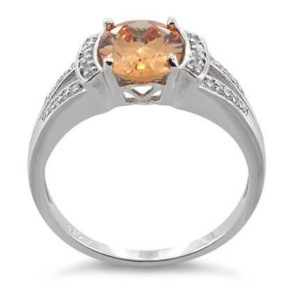 sterling silver oval orange cz ring sterling silver oval orange cz ring