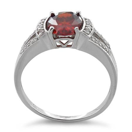 sterling silver oval garnet cz ring sterling silver oval garnet cz ring