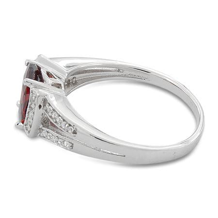 sterling silver oval garnet cz ring sterling silver oval garnet cz ring