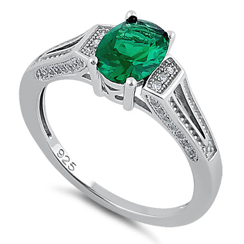sterling silver oval emerald cz ring sterling silver oval emerald cz ring