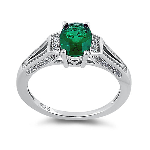 sterling silver oval emerald cz ring sterling silver oval emerald cz ring