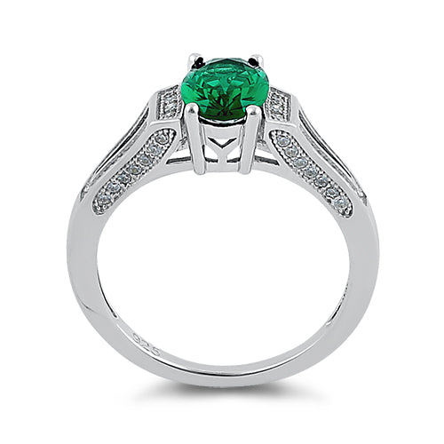 sterling silver oval emerald cz ring sterling silver oval emerald cz ring