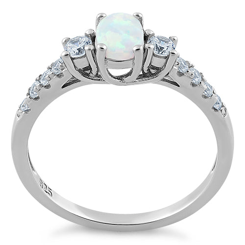 sterling silver oval white lab opal cz ring sterling silver oval white lab opal cz ring