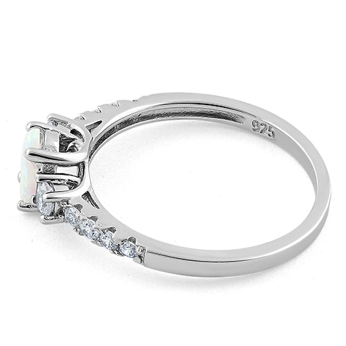 sterling silver oval white lab opal cz ring sterling silver oval white lab opal cz ring