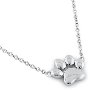 sterling silver paw necklace