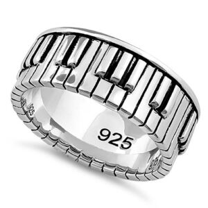 sterling silver piano keys ring