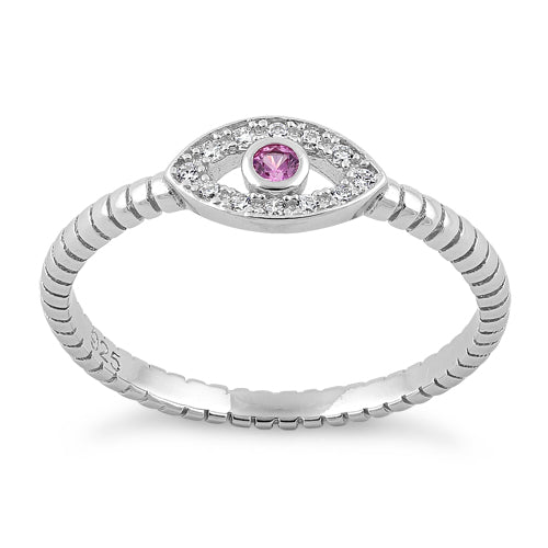 sterling silver pink stone evil eye cz ring sterling silver pink stone evil eye cz ring