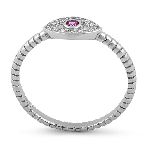 sterling silver pink stone evil eye cz ring sterling silver pink stone evil eye cz ring