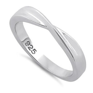 sterling silver plain twist ring