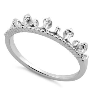 sterling silver princess tiara ring