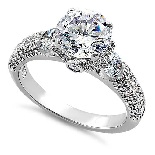 sterling silver pristine round cut clear cz engagement ring sterling silver pristine round cut clear cz engagement ring