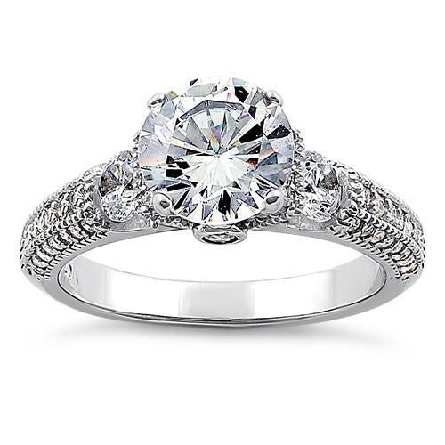 sterling silver pristine round cut clear cz engagement ring sterling silver pristine round cut clear cz engagement ring