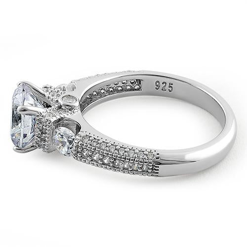 sterling silver pristine round cut clear cz engagement ring sterling silver pristine round cut clear cz engagement ring