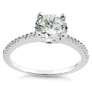 sterling silver round cut cz ring