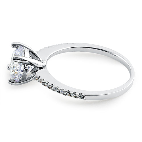 sterling silver round cut cz ring sterling silver round cut cz ring