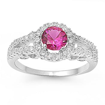 sterling silver round ruby cz ring sterling silver round ruby cz ring