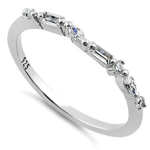 sterling silver simple cluster clear cz ring