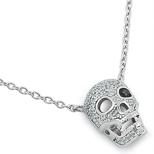 sterling silver skull cz necklace sterling silver skull cz necklace