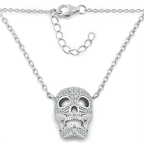 sterling silver skull cz necklace sterling silver skull cz necklace