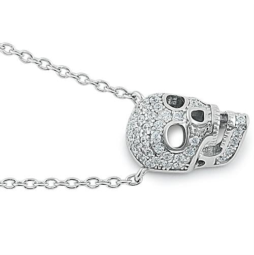 sterling silver skull cz necklace sterling silver skull cz necklace