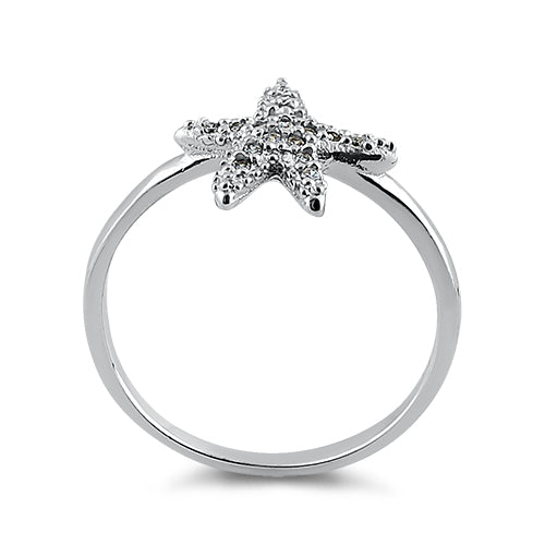 sterling silver starfish cz ring sterling silver starfish cz ring