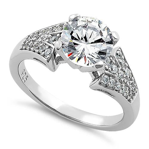 sterling silver stylish round cut clear cz ring sterling silver stylish round cut clear cz ring